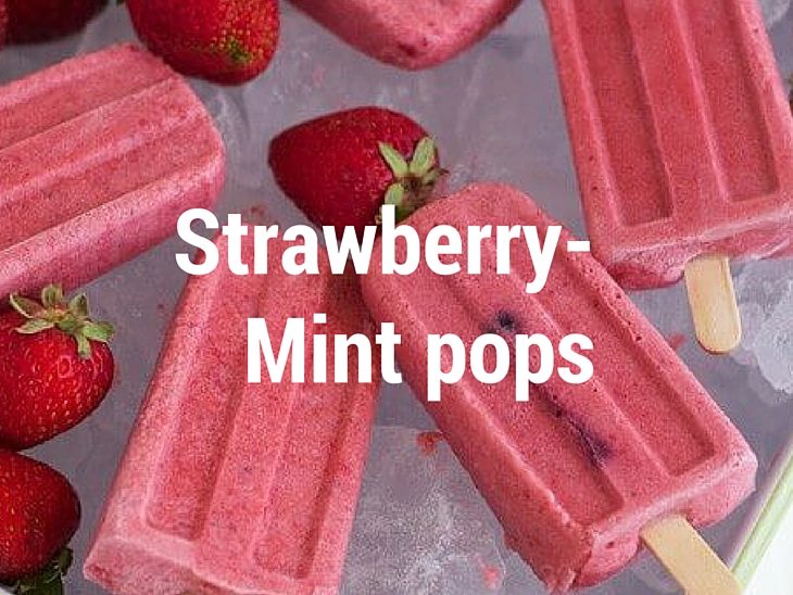 Creamy Strawberry Mint Pops