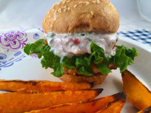 Buffalo-Ranch Chicken Burgers