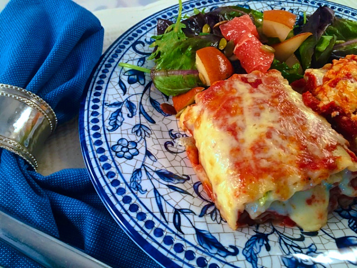 Spinach and Pesto Lasagna Roll Ups