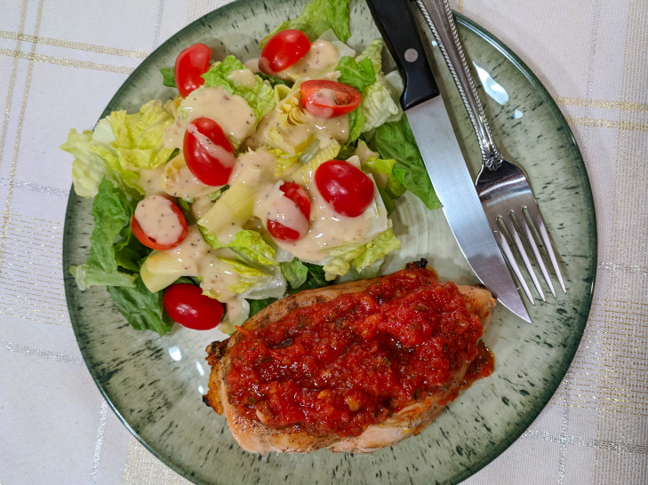 Grilled Chicken Breasts with Bruschetta