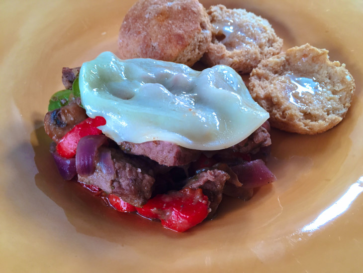 Philly Cheesesteak and Biscuits