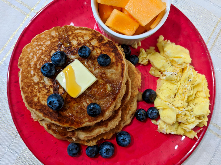 Whole Wheat Blueberry Pancakes