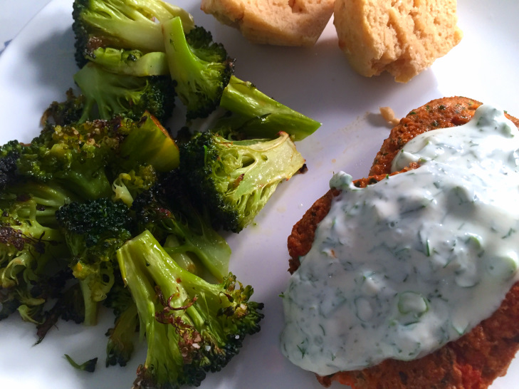 Salmon Cakes with Tangy Dill sauce