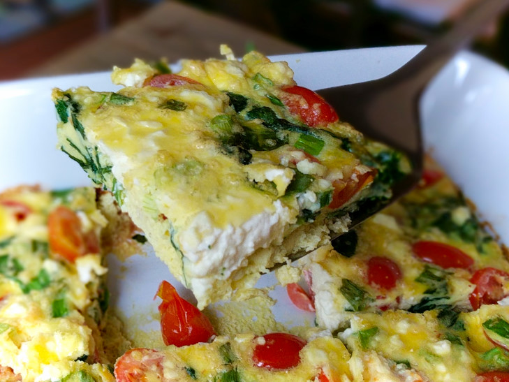 Spinach, Tomato, and Feta Frittata