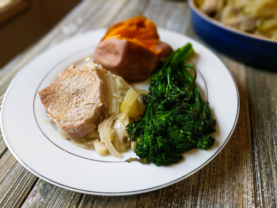 healthy Pork Chops and Sauerkraut