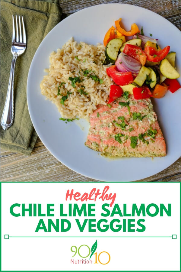 healthy chile lime salmon and veggies