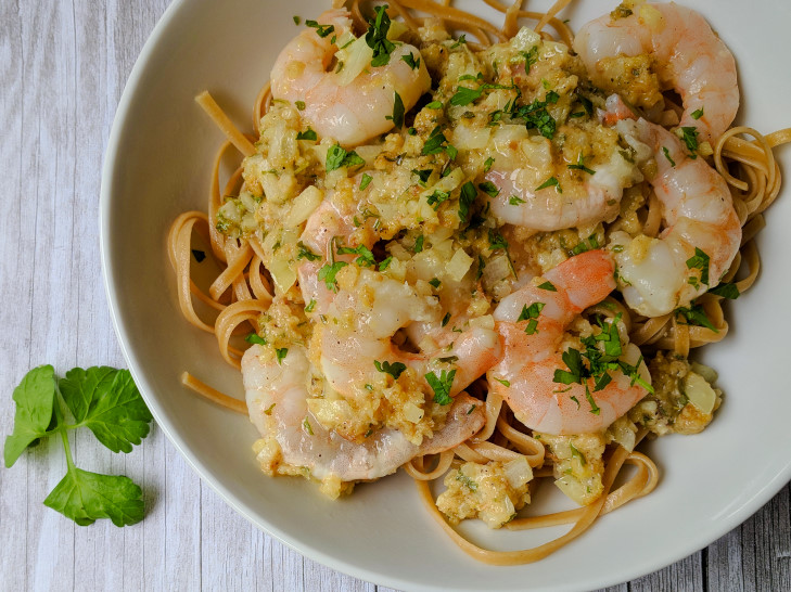 Healthy Baked Shrimp Scampi