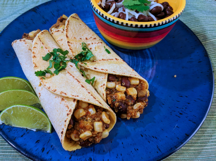 Quick Quinoa-Black Bean Tacos and Moroccan Carrot Salad