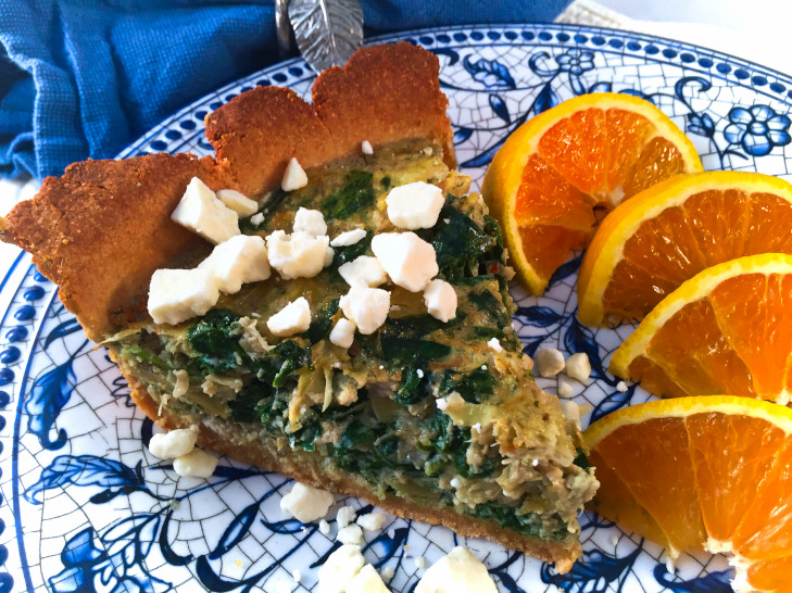 Healthy Spinach-Artichoke Quiche