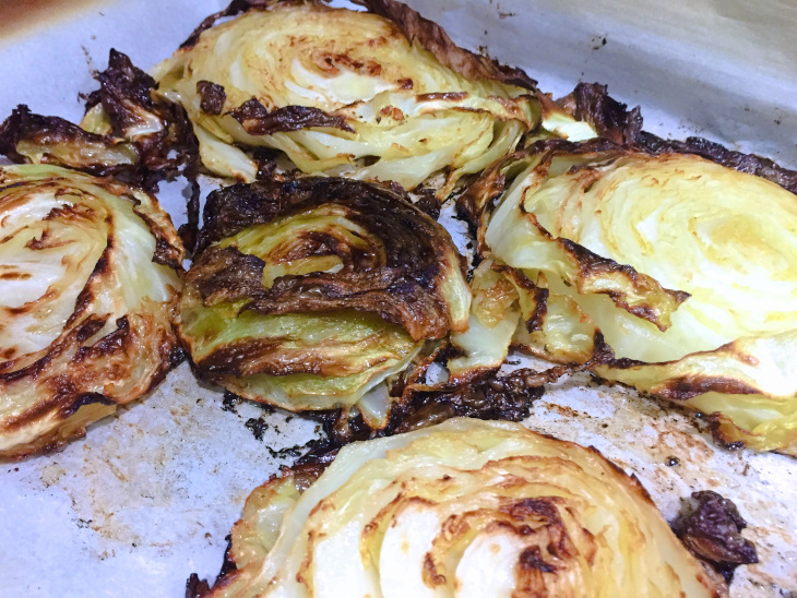 Garlicky Cabbage Steaks