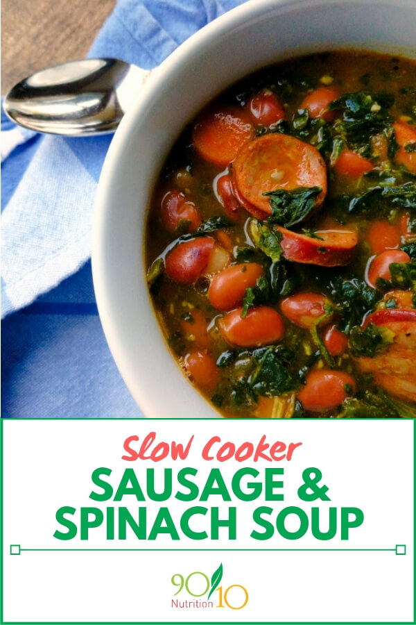 Slow Cooker Sausage and Spinach Soup