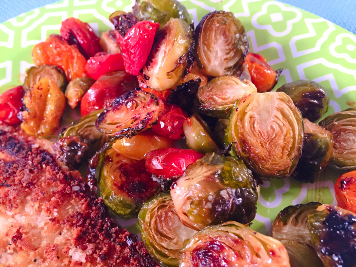 Roasted Brussels Sprouts and Tomatoes!