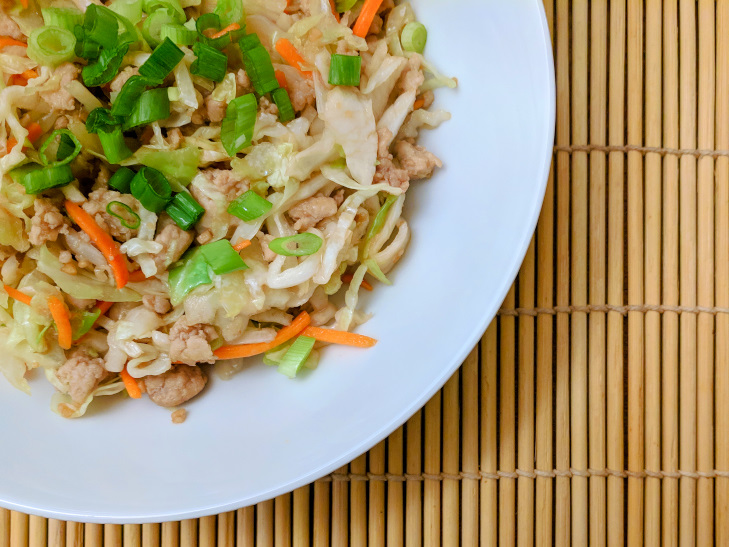 healthy egg roll in a bowl