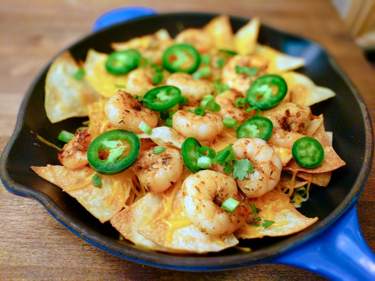 Healthy Blackened Shrimp Nachos