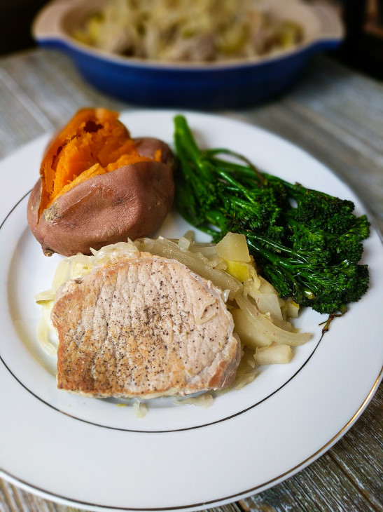 healthy pork chops and sauerkraut