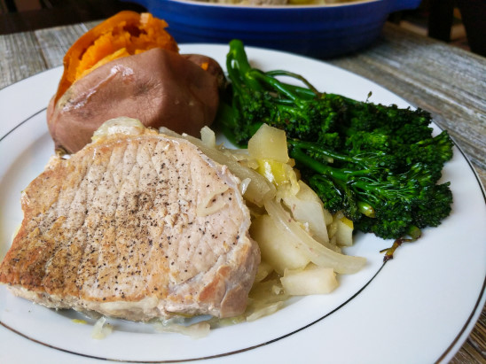 healthy pork chops and sauerkraut