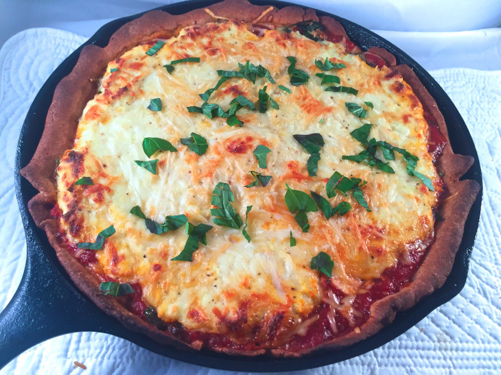 Deep Dish Spinach Ricotta Pizza