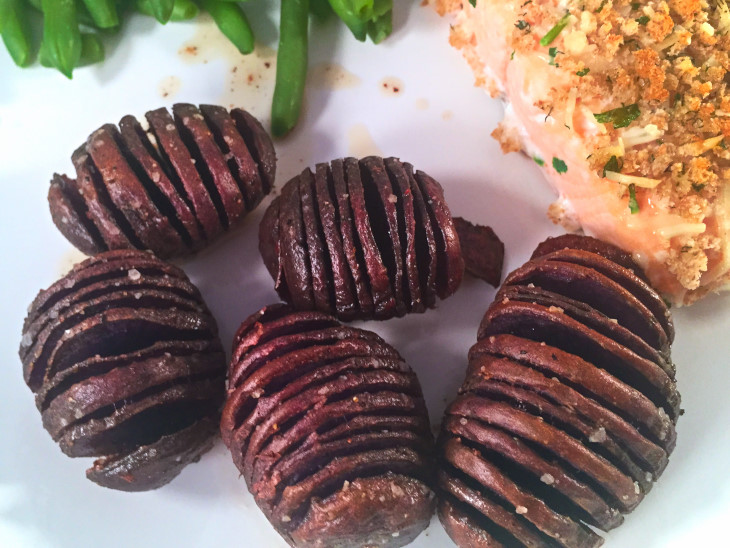 Hasselback Purple Potatoes - 90/10 Nutrition