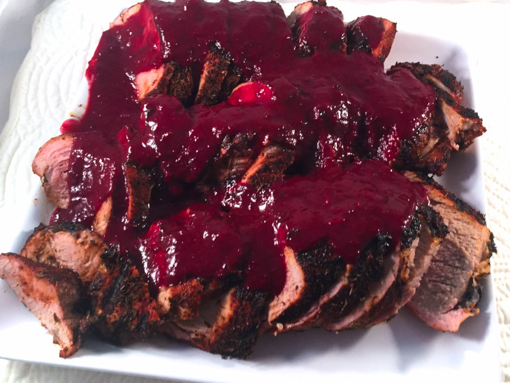 Grilled Pork Tenderloin with Plum-Cherry Sauce