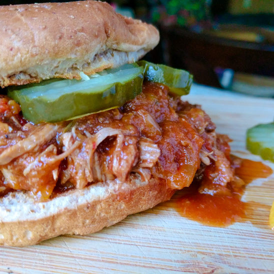 Slow Cooker Peachy BBQ Sandwiches