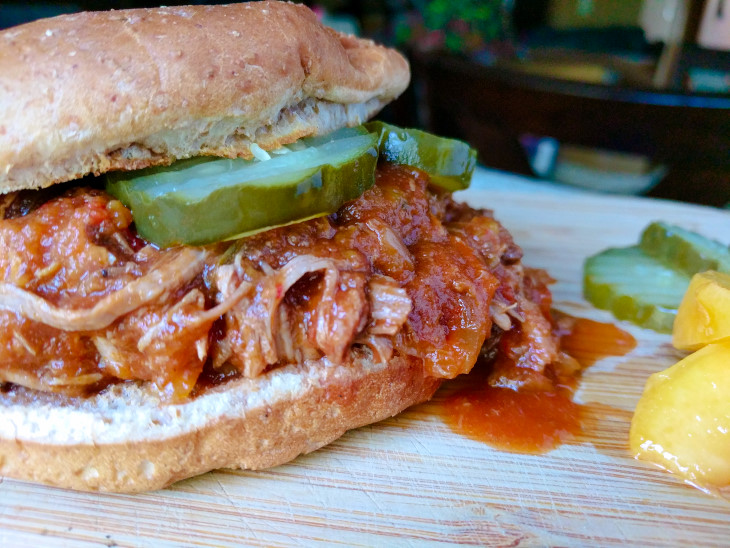 Slow Cooker Peachy BBQ Sandwiches