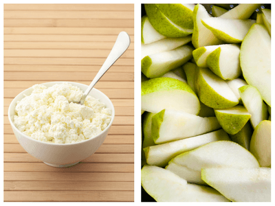 cottage cheese and pear