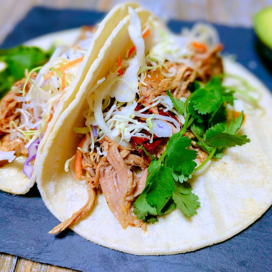 pulled pork adobo tacos