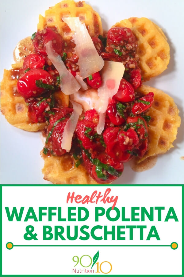 Waffled Polenta with Blistered Tomato Bruschetta