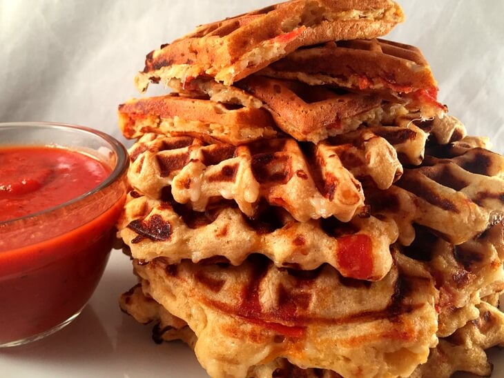 Healthy Pizza Waffles