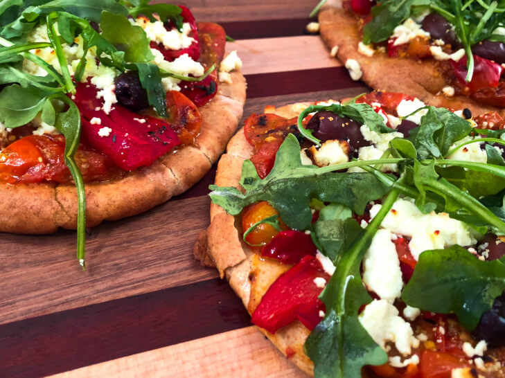 Healthy Mediterranean Pita Pizza