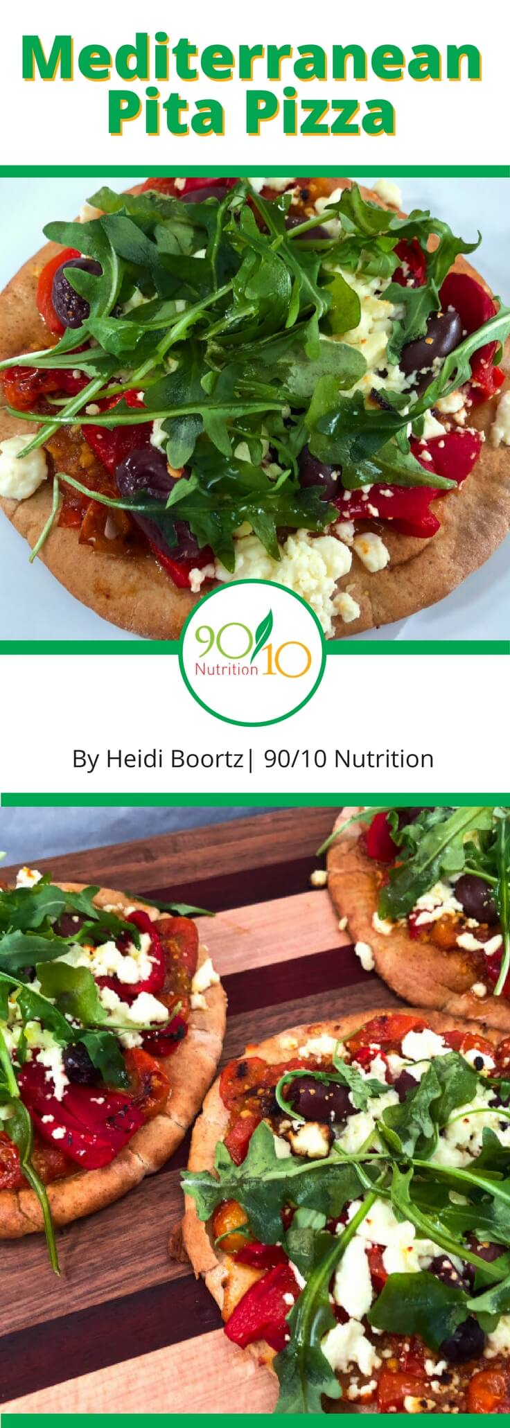 Healthy Mediterranean Pita Pizza