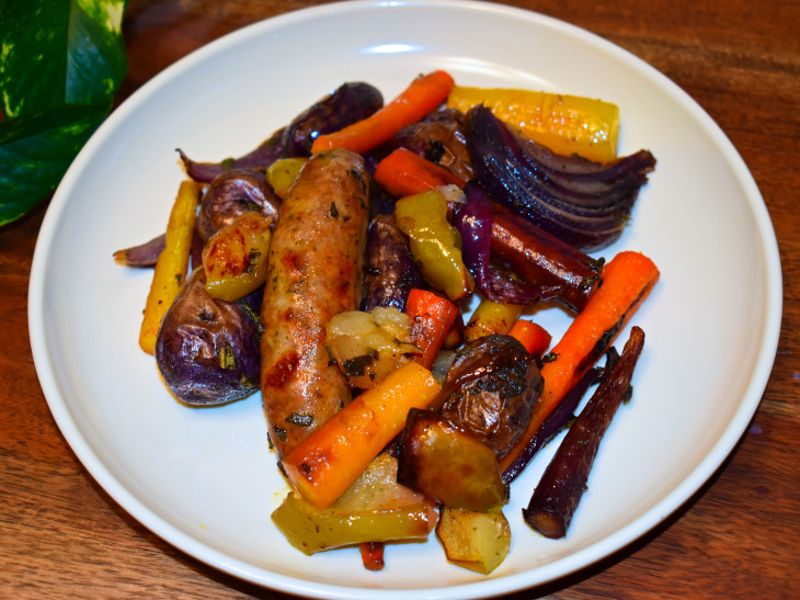 Sheet Pan Sausage and Apples