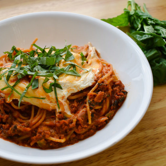 Slow Cooker Baked Spaghetti