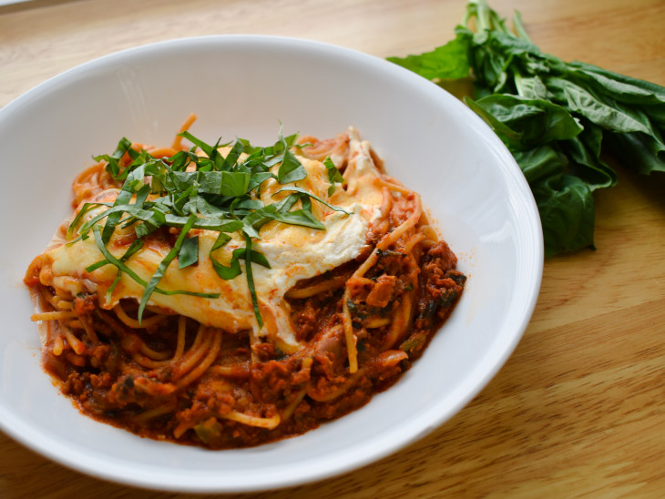 Slow Cooker Baked Spaghetti