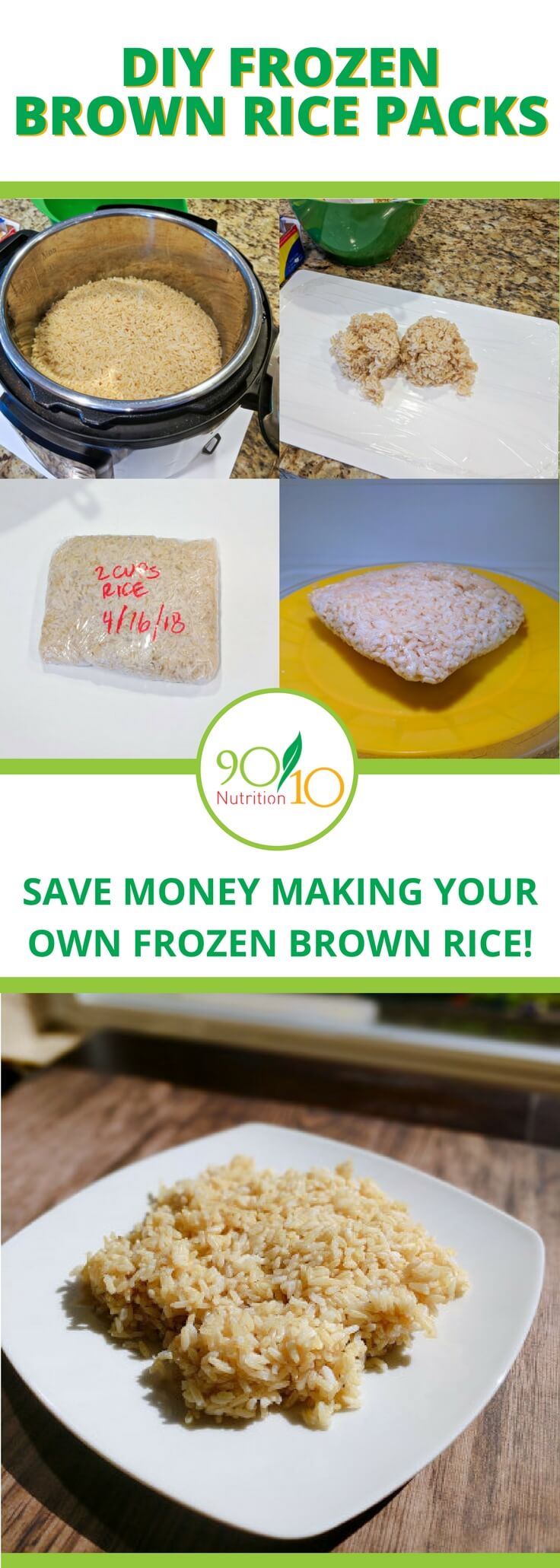 Make your own frozen brown rice packs