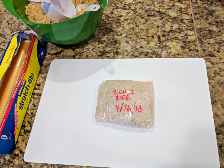 Make your own frozen brown rice packs