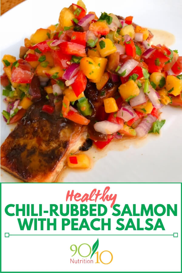 Chili-Rubbed Salmon with Peach Salsa