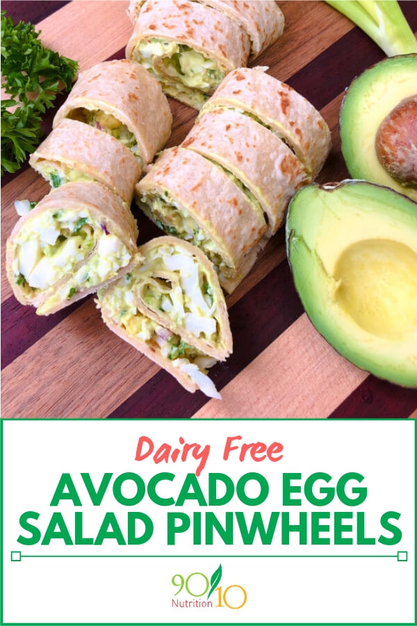 avocado egg salad pinwheels