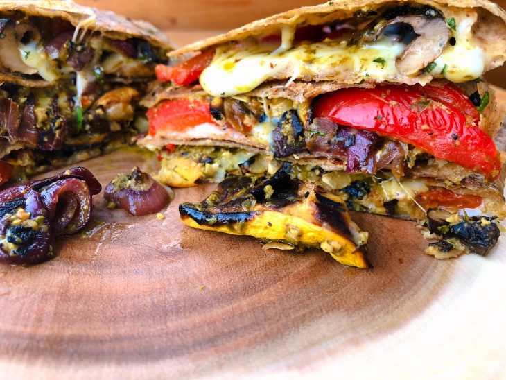 cheesy grilled vegetable quesadillas