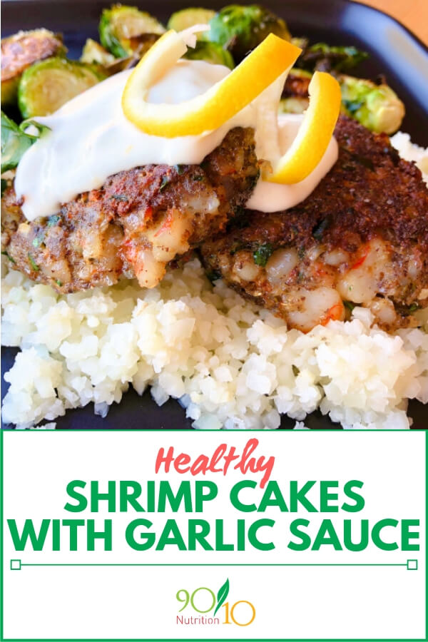 healthy shrimp cakes with garlic sauce