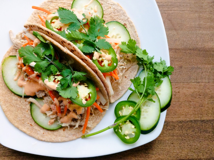 Slow Cooker Banh Mi Pork Tacos