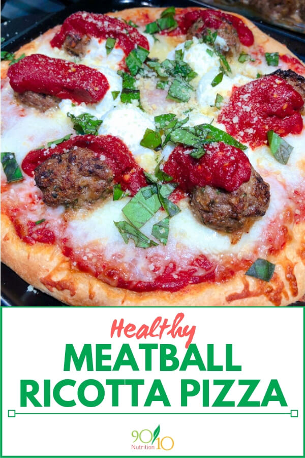 healthy Meatball Ricotta Pizza