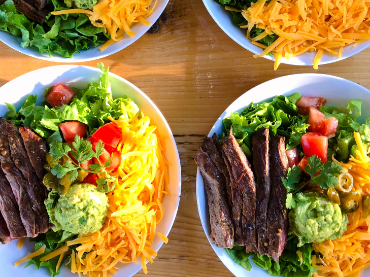 low carb carne asada bowls