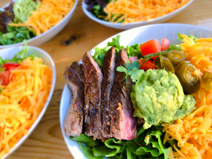 keto carne asada bowls