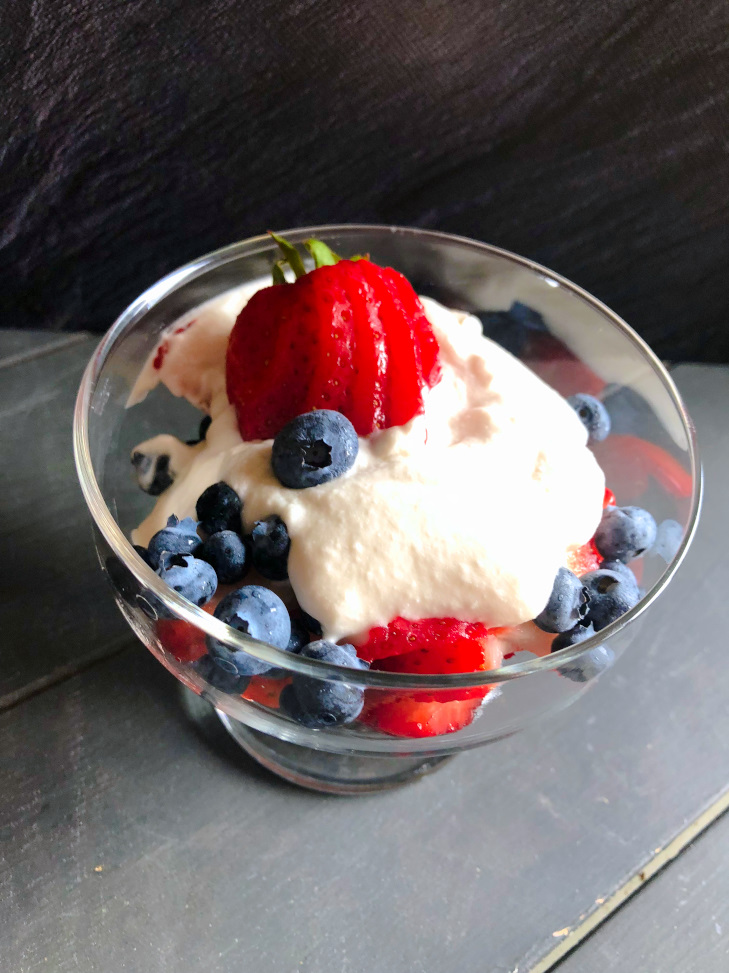 berries and coconut cream