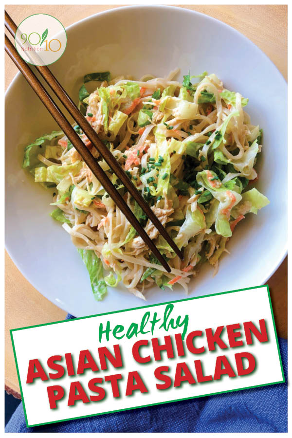 healthy asian chicken pasta salad