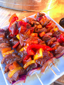 healthy steak kebabs prep