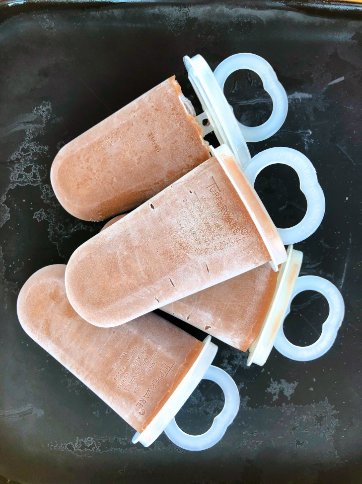 keto mocha pudding popsicles